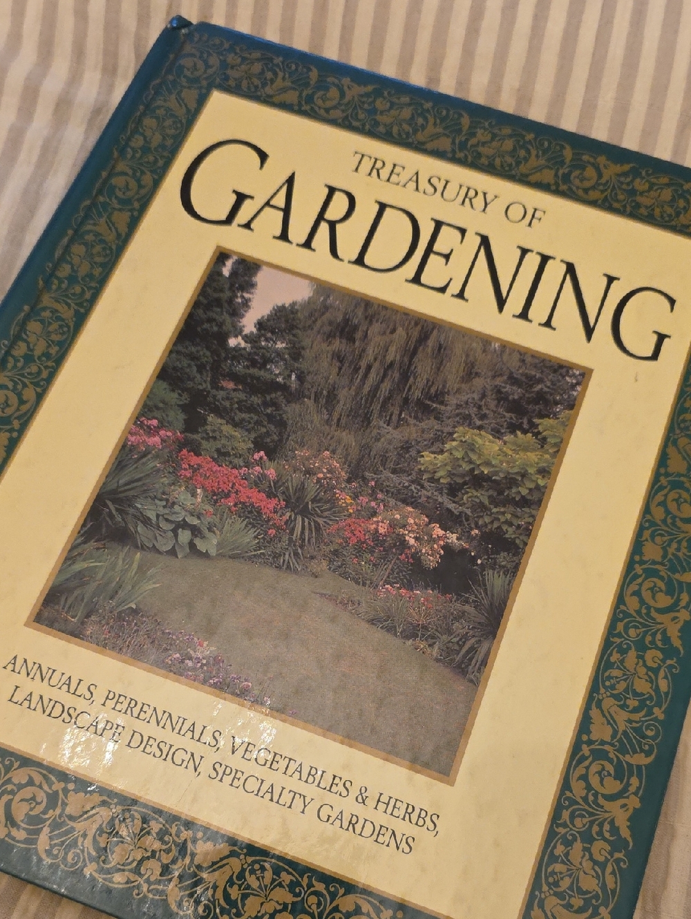 Treasury of Gardening Hardcover Book - Cream & Teal Cover